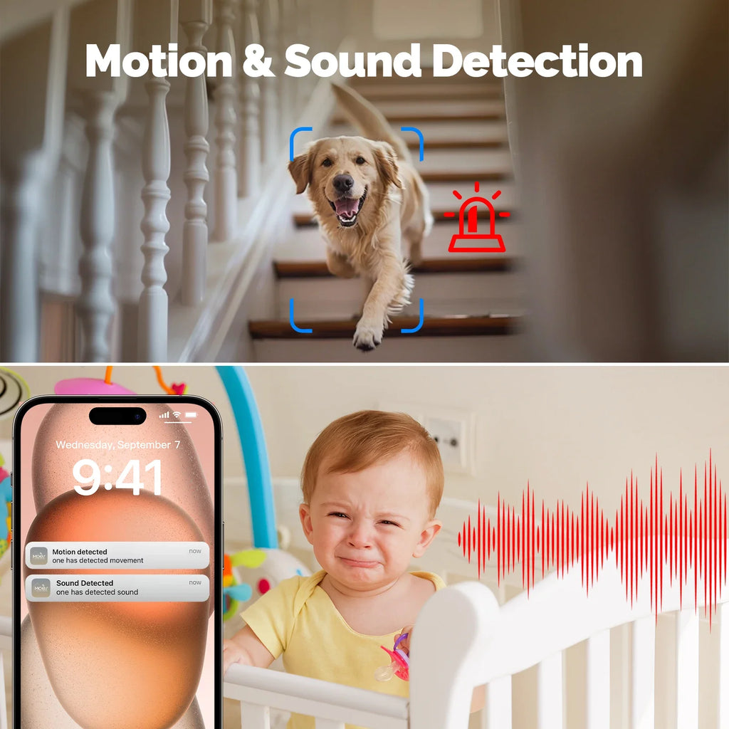 MOESTuya WiFi Smart Home Security Camera, Indoor Pan/Tilt 4MP HD, Night Vision, Motion Sound Detection, Panoramic Patrol Monitor