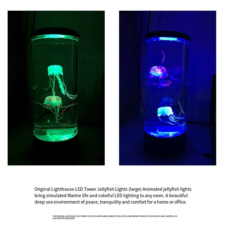 Jellyfish Lamp RGB LED Mood Aquarium Ocean Night Lights For Home Bedroom Desktop Decoration Children's Birthday Gift