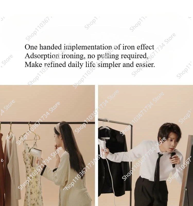 Handheld Vacuum Steamer  Steam Iron with Powerful Suction for Fast Wrinkle Removal