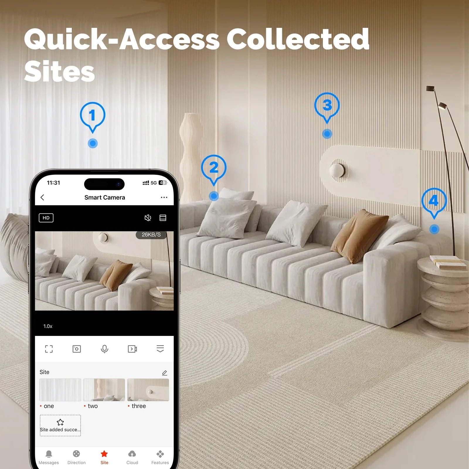 MOESTuya WiFi Smart Home Security Camera, Indoor Pan/Tilt 4MP HD, Night Vision, Motion Sound Detection, Panoramic Patrol Monitor