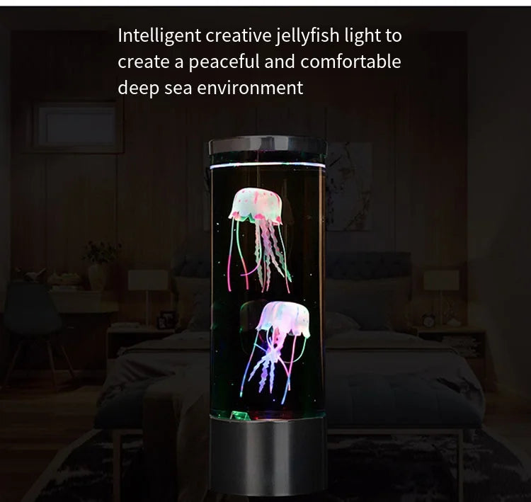 Jellyfish Lamp RGB LED Mood Aquarium Ocean Night Lights For Home Bedroom Desktop Decoration Children's Birthday Gift