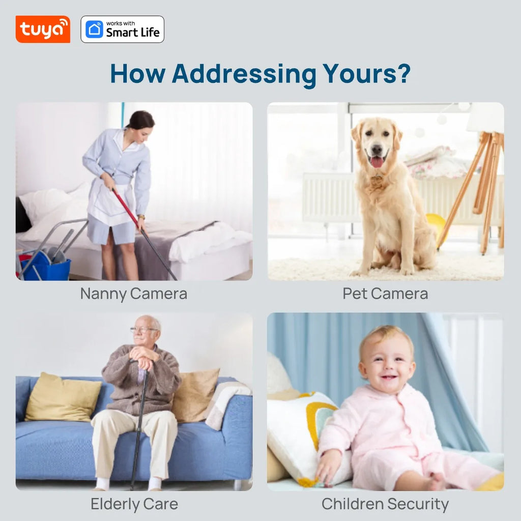 5G & 2.4G Tuya Smart Indoor/Outdoor Security Camera for Home,Baby/Elder/Pet Camera With Phone App,Color Night Vision 2-Way Audio